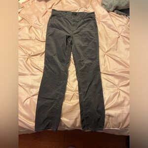 Dark Grey Velvet Straight Leg Pants